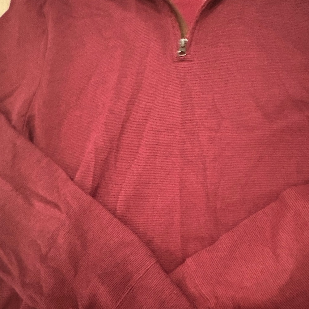Chaps Men's Burgundy Zip-Up Sweater - Picture 3 of 5